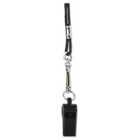 Champion Sports Champion Sport Sports Whistle with Black Nylon Lanyard, Plastic, Black BP601